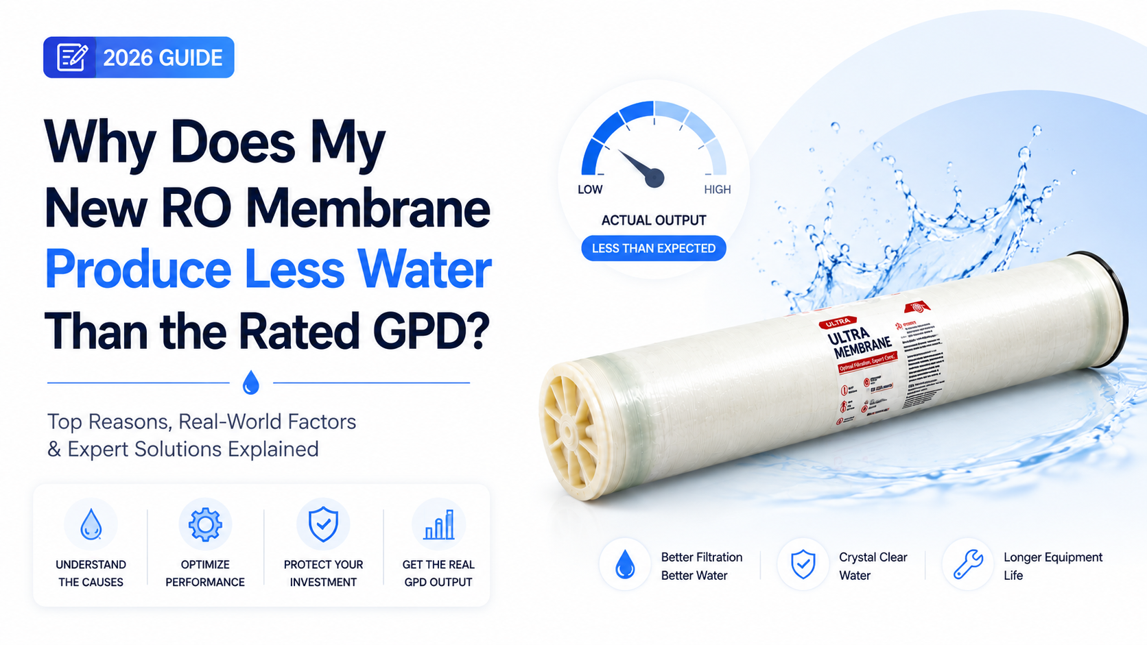 Why Does My New RO Membrane Produce Less Water Than Rated GPD?