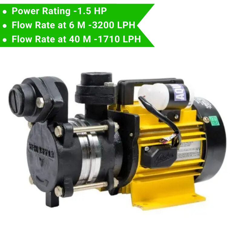 Kirloskar Aqua 150 Water Pump 1.5 HP (Max Pumping Height - 40 M, Max Flow Rate - 3200 LPH)