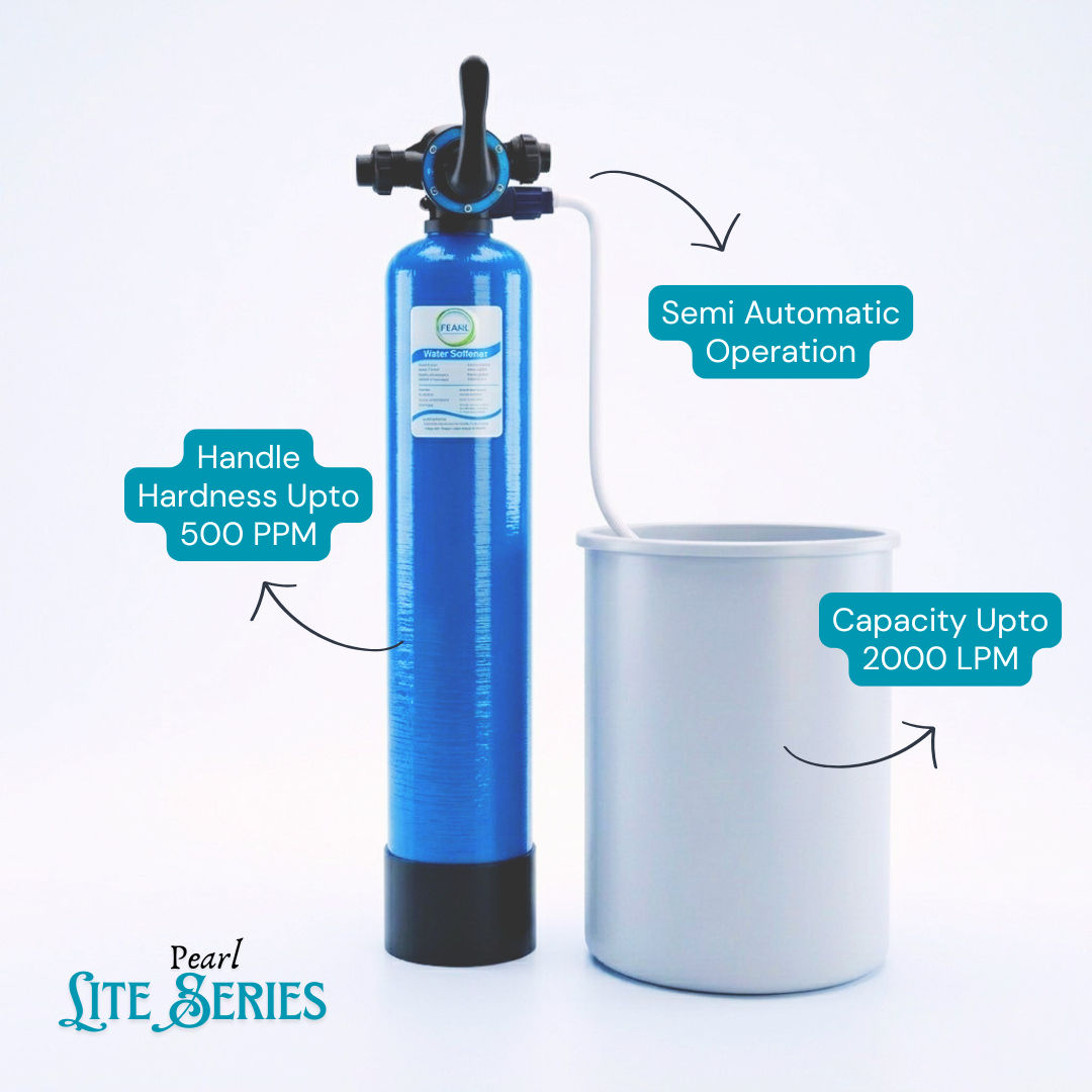 2000 LPH Semi-Automatic Water Softener - Pearl Lite Series